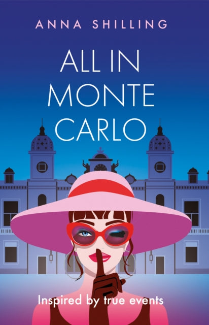 Book cover for "All in Monte Carlo" featuring a woman in a pink hat and sunglasses.
