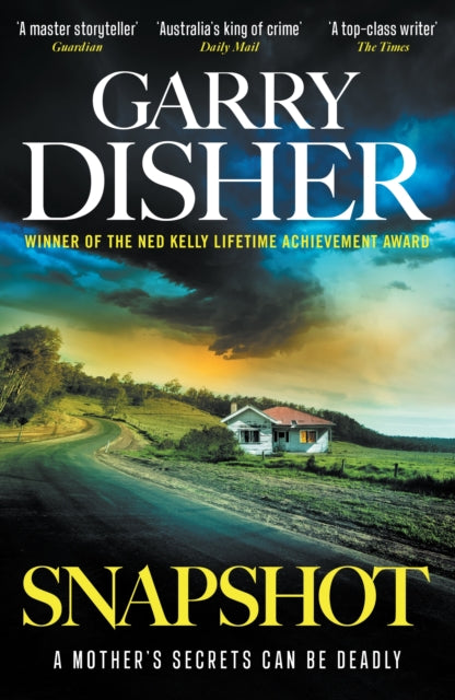 Book cover for Snapshot by Garry Disher featuring a country road and house.