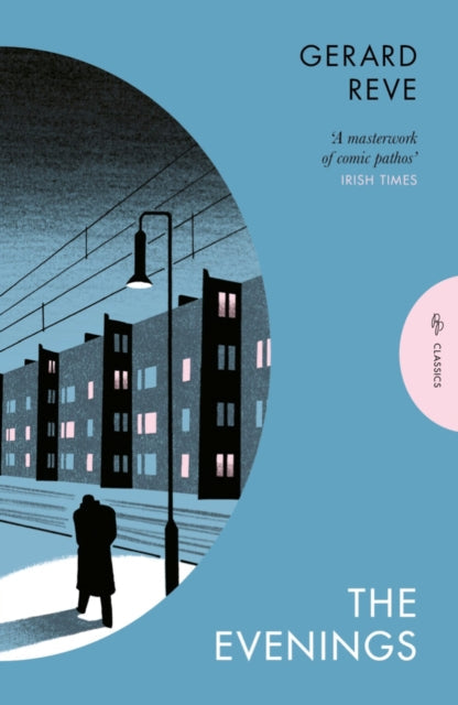 The Evenings by Gerard Reve book cover with illustration of a person walking in a city at night.