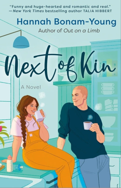 Next of Kin book cover featuring a couple in a kitchen.
