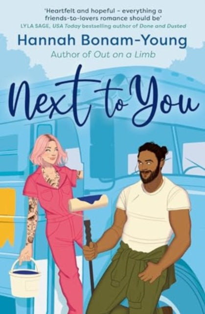 Book cover for "Next to You" featuring a woman painting a bus with a man.