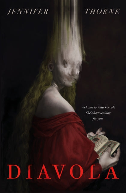 Diavola book cover with a distorted figure in red.