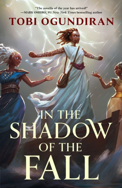 Book cover for "In the Shadow of the Fall" featuring three women in a boat.