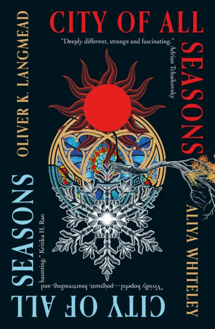 City of All Seasons book cover with sun and snowflake imagery.