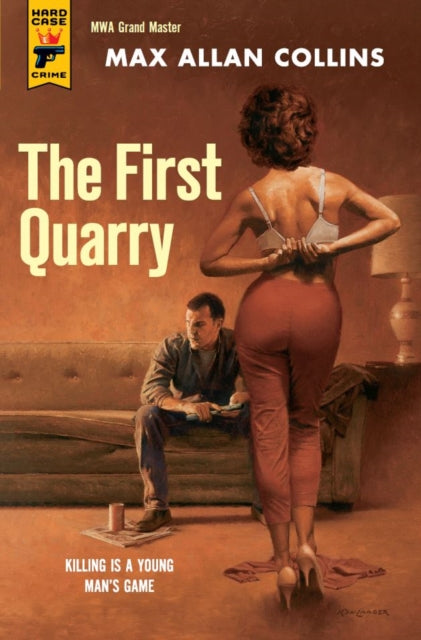 The First Quarry book cover with a man on a couch and a woman undressing.