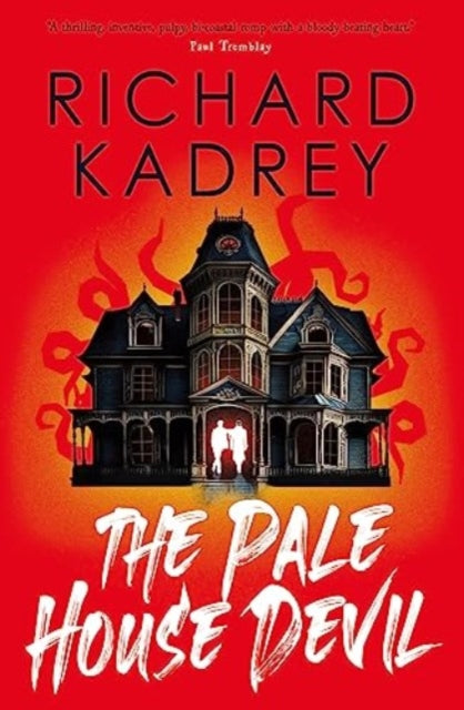 The Pale House Devil book cover featuring a haunted house and red tentacles.