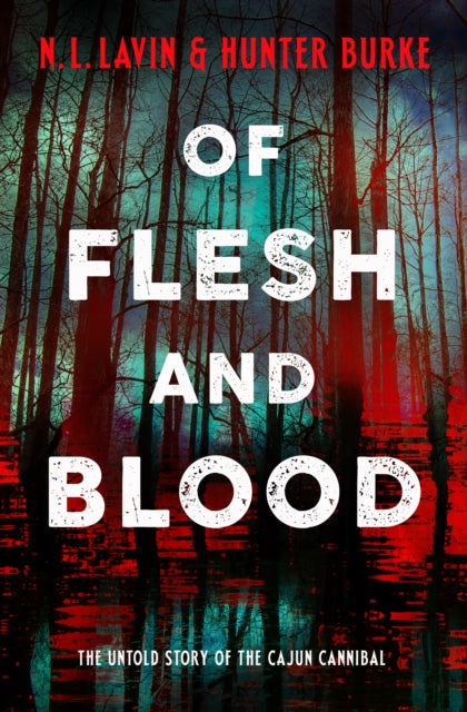 Book cover for "Of Flesh and Blood" with a dark forest background.