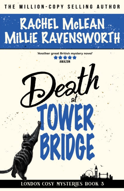 Death at Tower Bridge book cover with a cat reaching for the title.