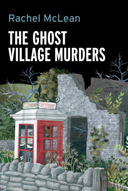 The Ghost Village Murders book cover featuring a red phone booth and ruins.
