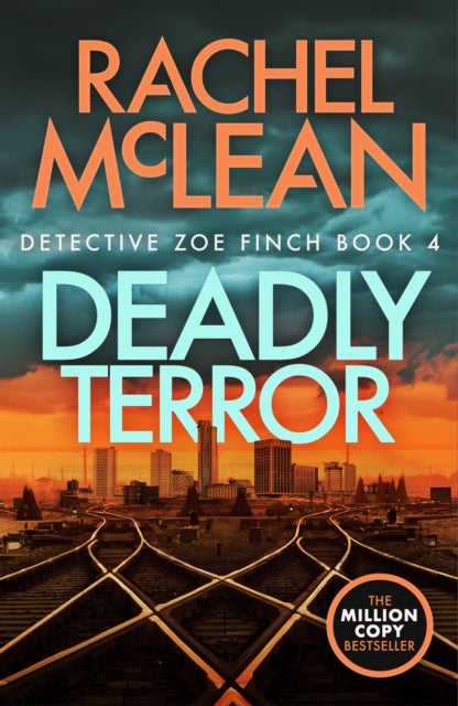 Deadly Terror book cover featuring author Rachel McLean and a city skyline.