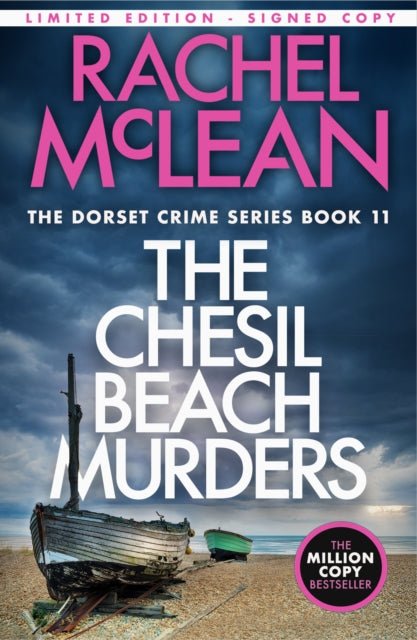 The Chesil Beach Murders Limited Special Edition book cover with boats on a beach.