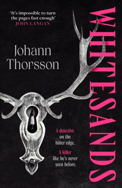 Whitesands book cover with antlers and a keyhole.