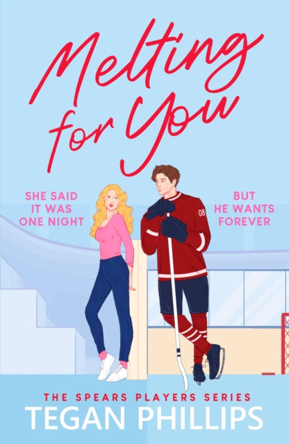 Book cover for "Melting for You" featuring a blonde woman and a hockey player.
