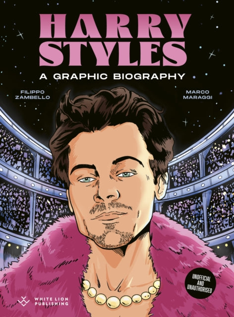 Harry Styles: A Graphic Biography book cover featuring a portrait of Harry Styles.