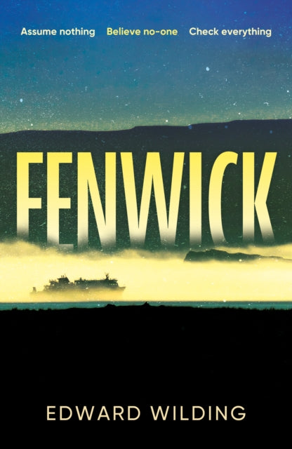 Fenwick book cover with a ship on the water and mountains in the background.