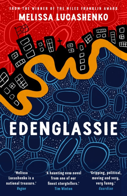 Edenglassie book cover with abstract art and text.