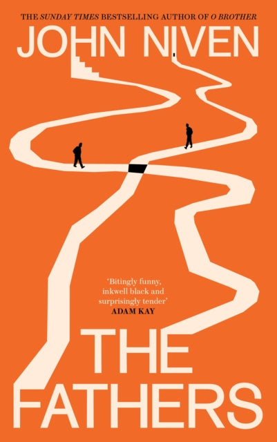The Fathers by John Niven book cover with orange background and white path.
