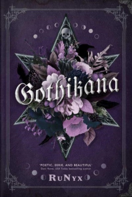 Gothikana book cover with gothic floral design and skull.