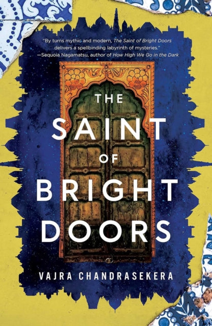 The Saint of Bright Doors book cover features ornate doors and city silhouettes.