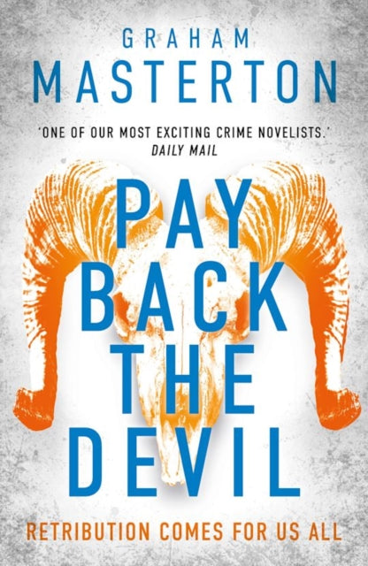 Book cover for Pay Back The Devil by Graham Masterton featuring a ram skull.