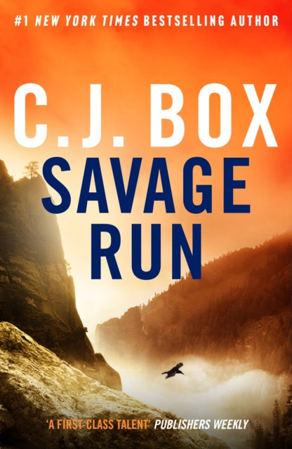 Savage Run by C.J. Box book cover featuring a mountain landscape.