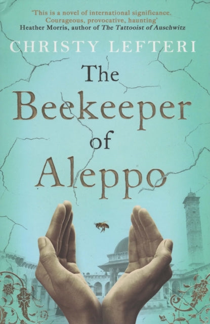 The Beekeeper of Aleppo book cover with hands holding a bee.