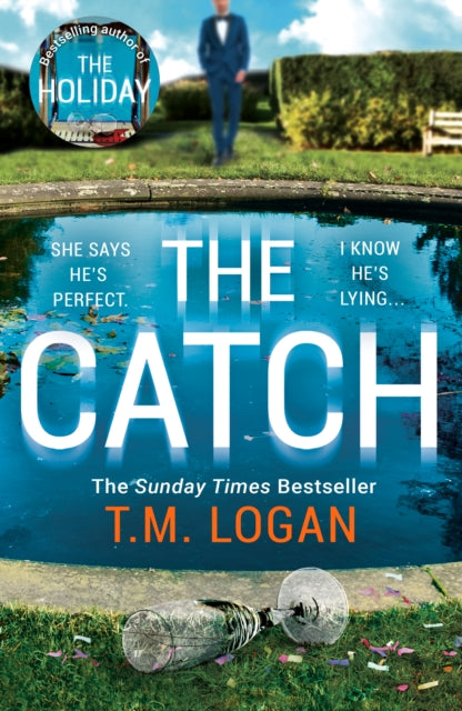 The Catch book cover with a man in a suit and a pond.