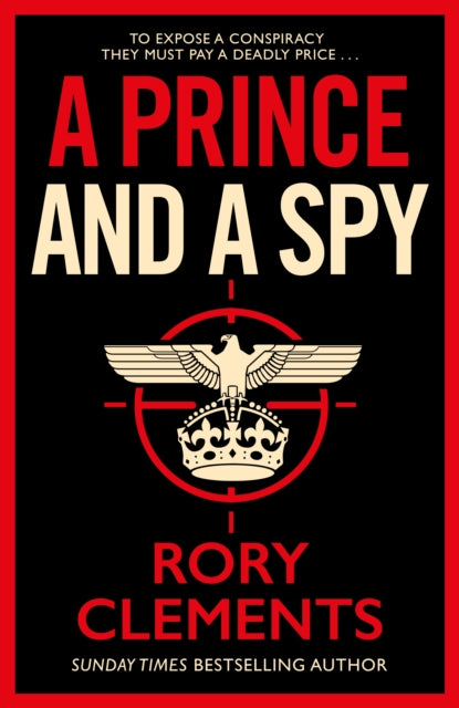 A Prince and a Spy book cover with a crown and eagle emblem.