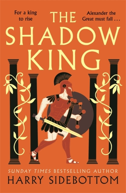 The Shadow King book cover features a warrior and Greek columns.