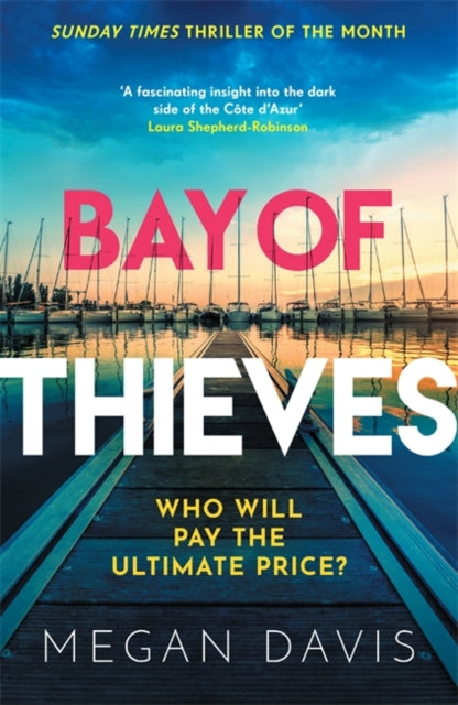 Bay of Thieves book cover featuring sailboats at sunset.