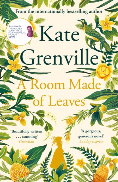 A Room Made of Leaves by Kate Grenville book cover with floral illustrations.