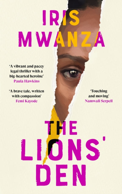 The Lions' Den book cover featuring a torn image revealing a person's eye.
