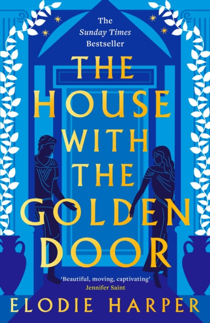 The House With the Golden Door book cover featuring ancient figures and gold lettering.