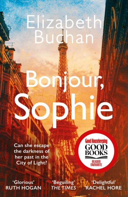 Bonjour, Sophie book cover featuring the Eiffel Tower and Parisian buildings.