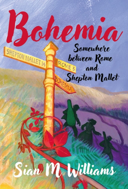 Bohemia book cover with a signpost and figures walking.