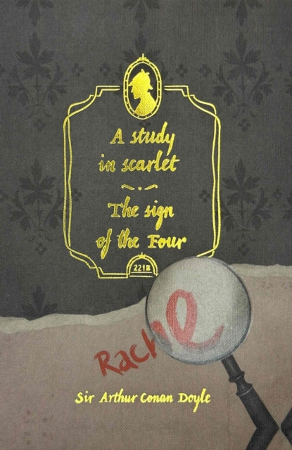 A Study in Scarlet and The Sign of the Four book cover with Sherlock Holmes silhouette.