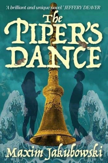 The Piper's Dance book cover with a golden pipe and silhouetted figures.