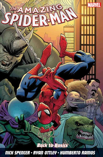The Amazing Spider-Man Vol. 1: Back to Basics comic cover features Spider-Man and several villains.