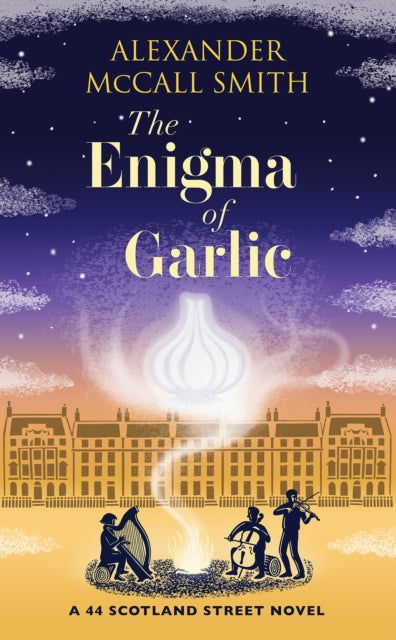 The Enigma of Garlic book cover with a garlic bulb and musicians.