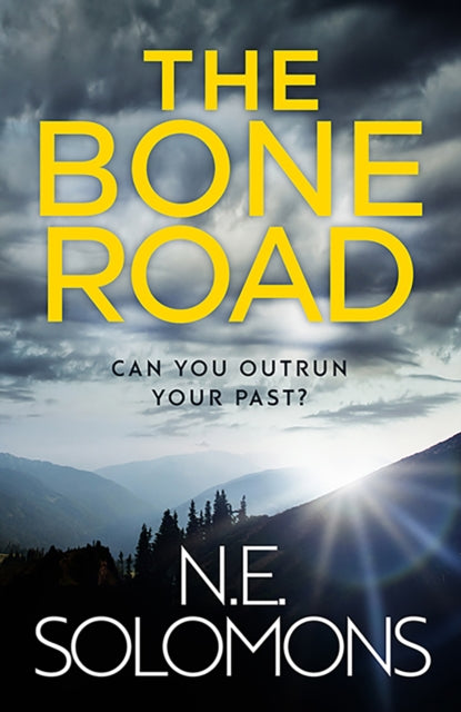 The Bone Road book cover with mountains and text.