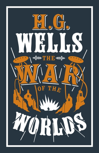 The War of the Worlds book cover with stylized text and illustrations.