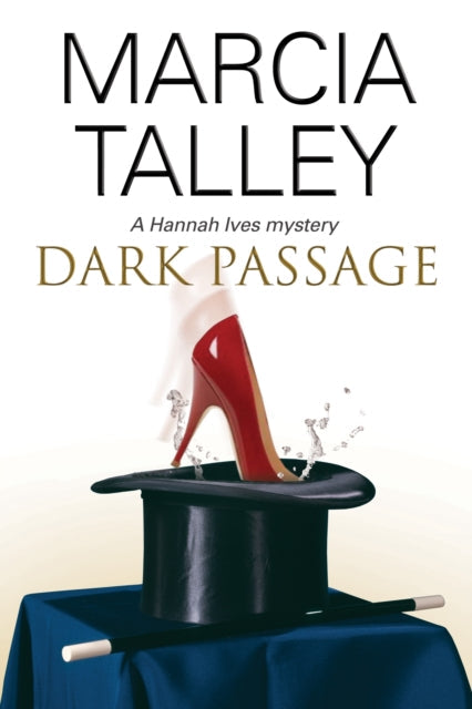 Book cover for "Dark Passage" by Marcia Talley, featuring a red high heel in a top hat.