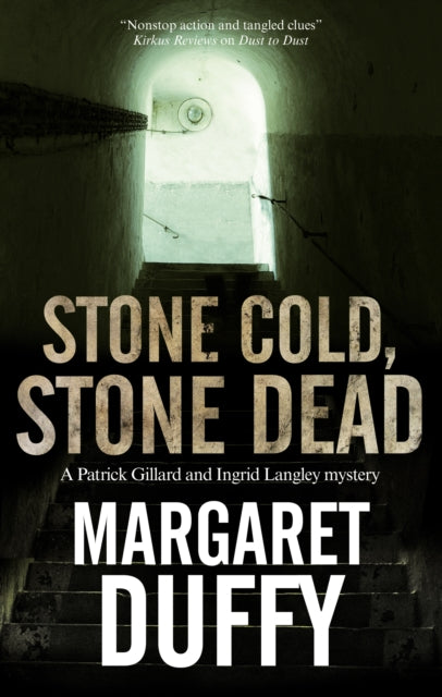 Stone Cold, Stone Dead book cover featuring a dark staircase and title.