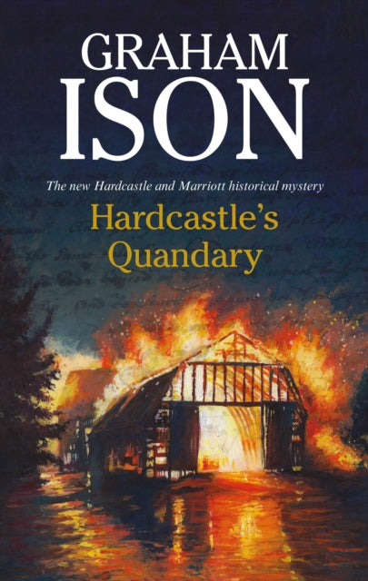 Hardcastle's Quandary book cover with a burning barn.