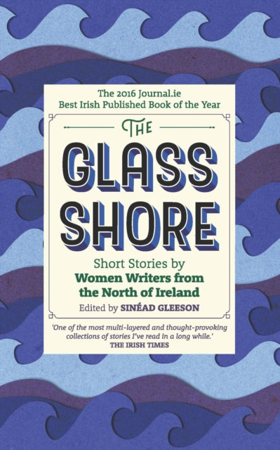 The Glass Shore book cover with wavy blue background.