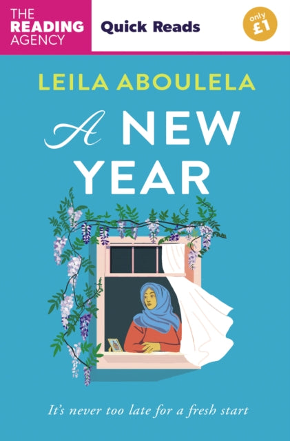 A New Year book cover with a woman looking out a window.