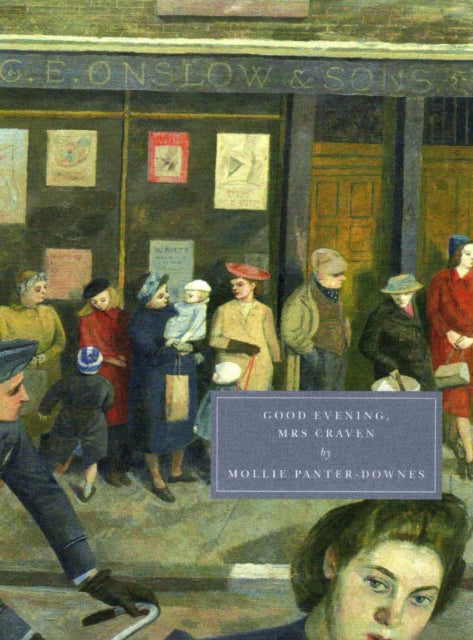 Good Evening, Mrs Craven book cover with a painting of people outside a shop.