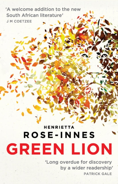 Green Lion book cover with a lion's face made of falling leaves.