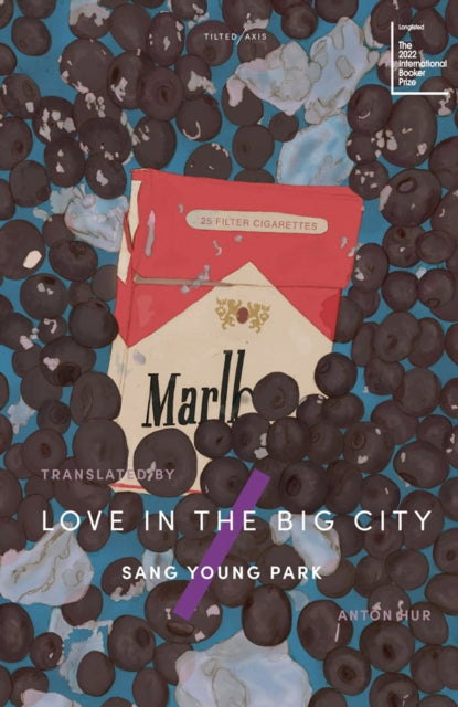 Love in the Big City book cover featuring a Marlboro cigarette pack surrounded by blueberries.