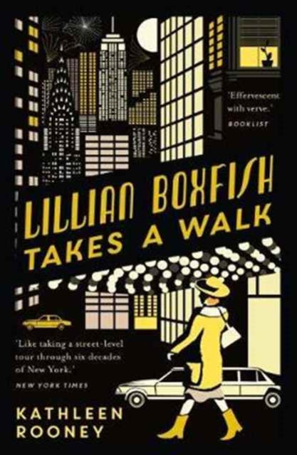 Lillian Boxfish Takes a Walk book cover with a woman walking in a city.